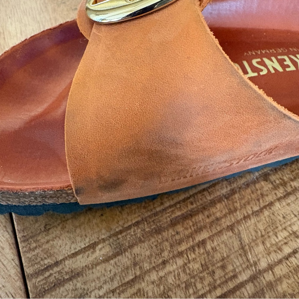 Birkenstock Madrid Big Buckle Slide Sandal Size 37 Burnt Orange GUC - Picture 6 of 8